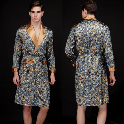 Men's Summer Long Silk Lounge