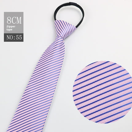 Black Men's Tie Striped Blue Business Tie Lazy Zip Tie In Stock Wholesale Pull Peels