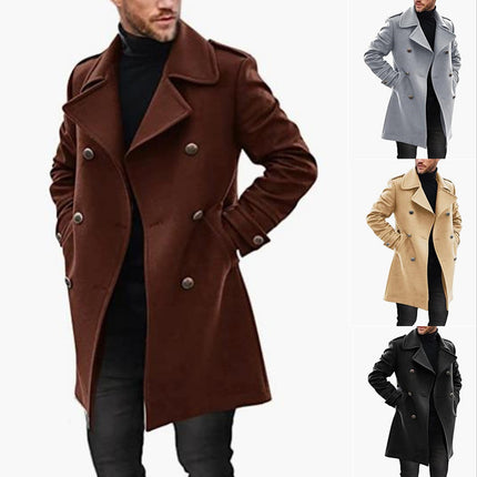 Woolen Autumn And Winter New Man Trench