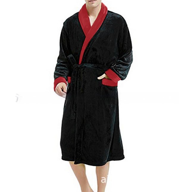 Men's Bathrobe Long Sleeve Nightgown