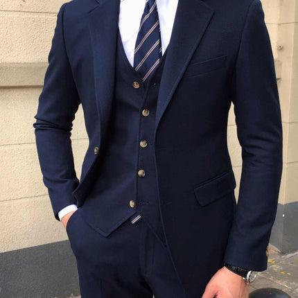 Men's Slim-fitting Three-piece Suit