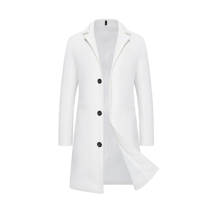 Solid White Color Man Trench