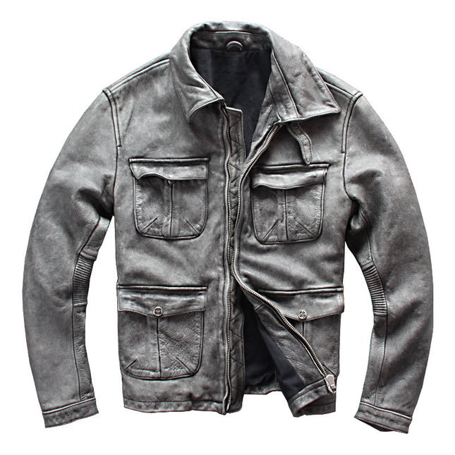 Men's Motorcycle Clothing Leather Jacket