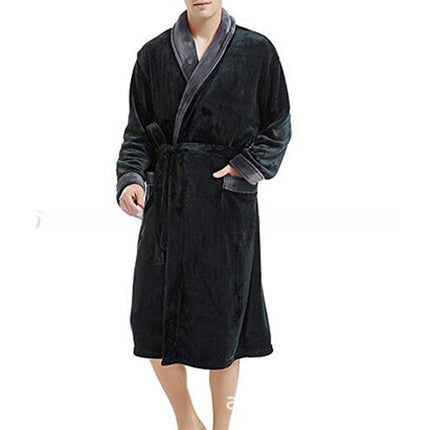 Men's Bathrobe Long Sleeve Nightgown