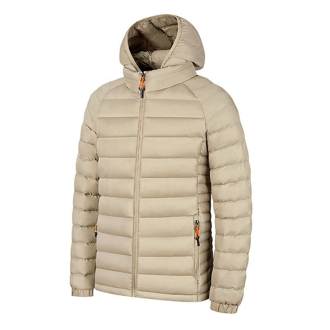 Men's Striped Hooded Warm Cotton-padded Down Jacket