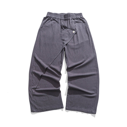 Cotton And Linen Casual  Men's Wide Leg Pants