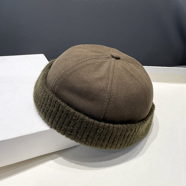 Winter Deerskin Velvet Beret Melon Skin Hat