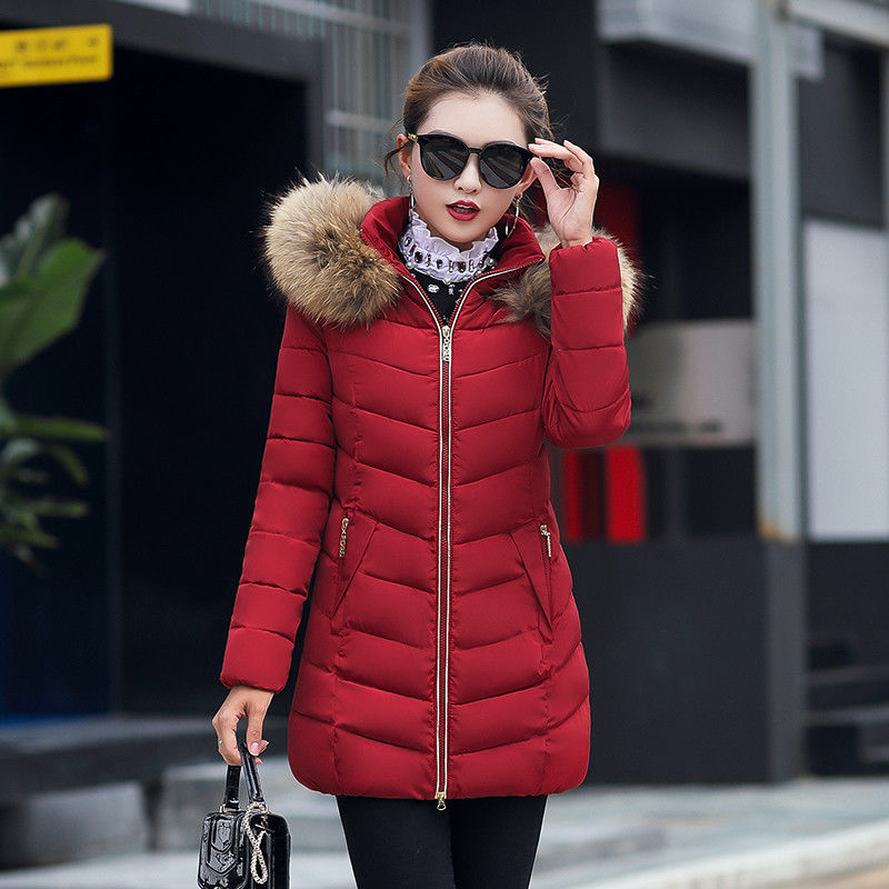 Winter jacket women fashion slim long cotton-padded Hooded jacket parka female wadded outerwear coat