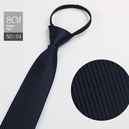 Black Men's Tie Striped Blue Business Tie Lazy Zip Tie In Stock Wholesale Pull Peels