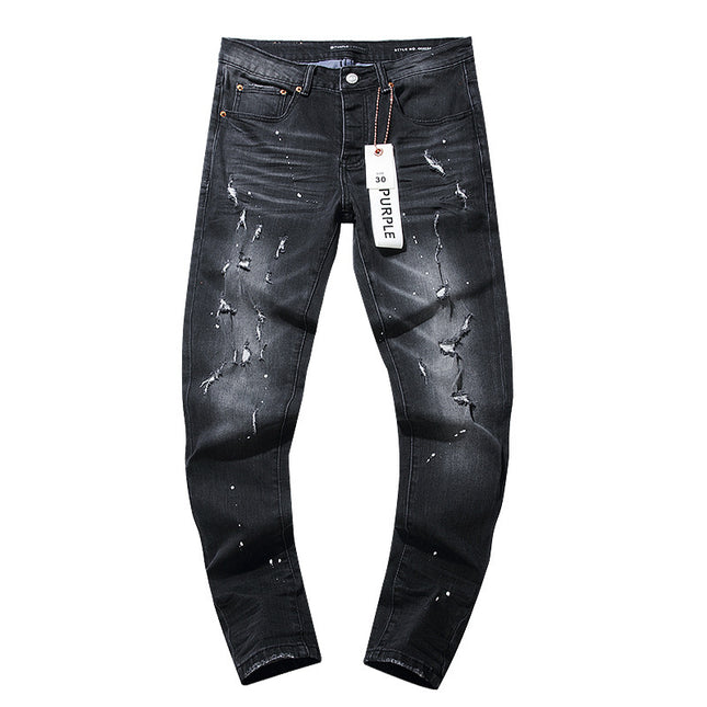 Hole & Patch Trendy Retro Straight Jeans