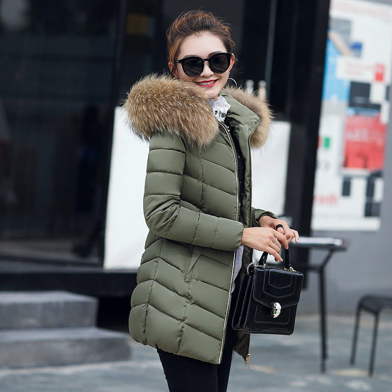 Winter jacket women fashion slim long cotton-padded Hooded jacket parka female wadded outerwear coat