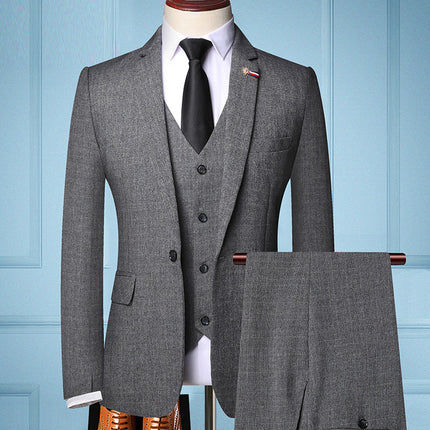 Classic Gray Three-Piece Suit for Timeless Elegance