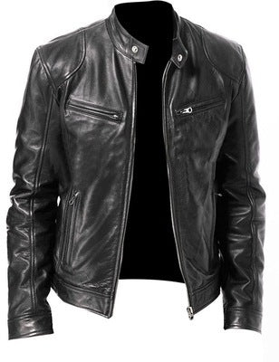 PU Leather Jacket Slim Men Jacket