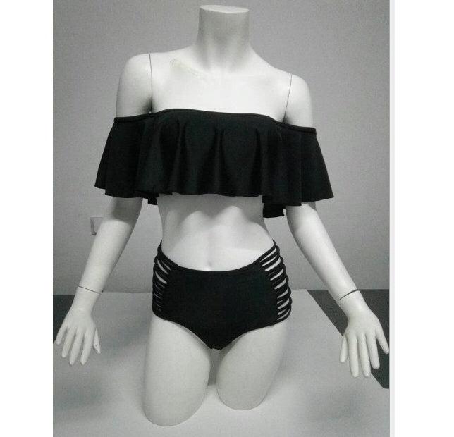 New High Waist One Shoulder Split Swimsuit