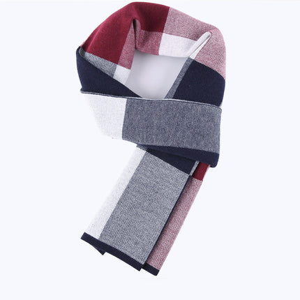 Men's Fashion Casual Plaid Warm Wool Scarve