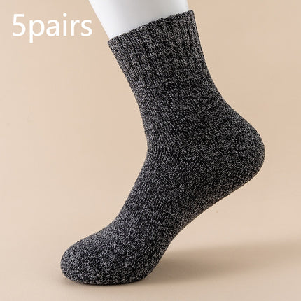 Padded Warm Keeping Mid-calf Solid Color Socks