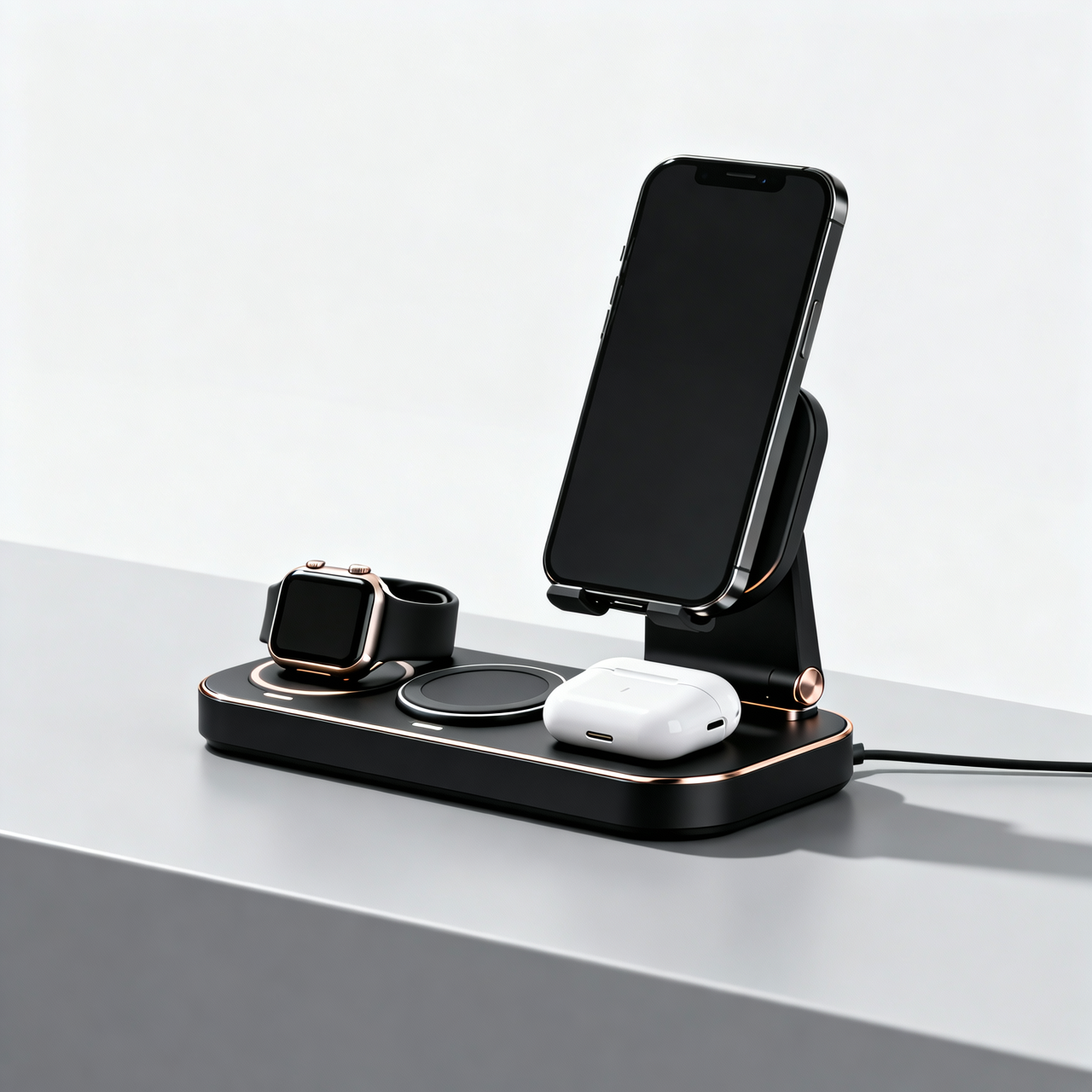 RAEESMART | 3-in-1 Wireless Charging Station with Adjustable Stand