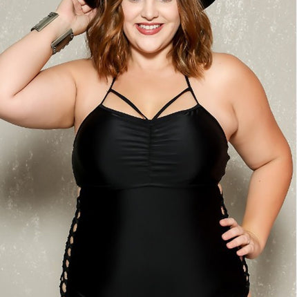 Plus size one-piece swimsuit