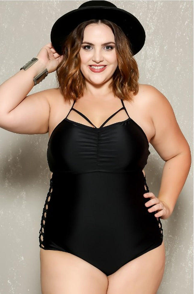 Plus size one-piece swimsuit