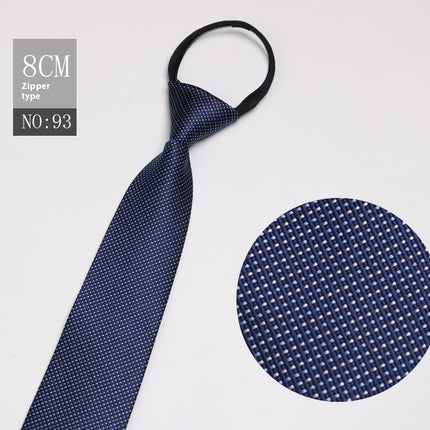 Black Men's Tie Striped Blue Business Tie Lazy Zip Tie In Stock Wholesale Pull Peels