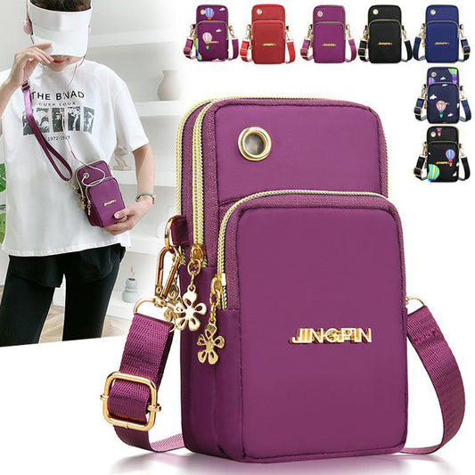 Mobile Phone Bag Women Shoulder Bag 3-layer Zipper Design Small Crossbody Shouder Bags Wallet Coin Purse