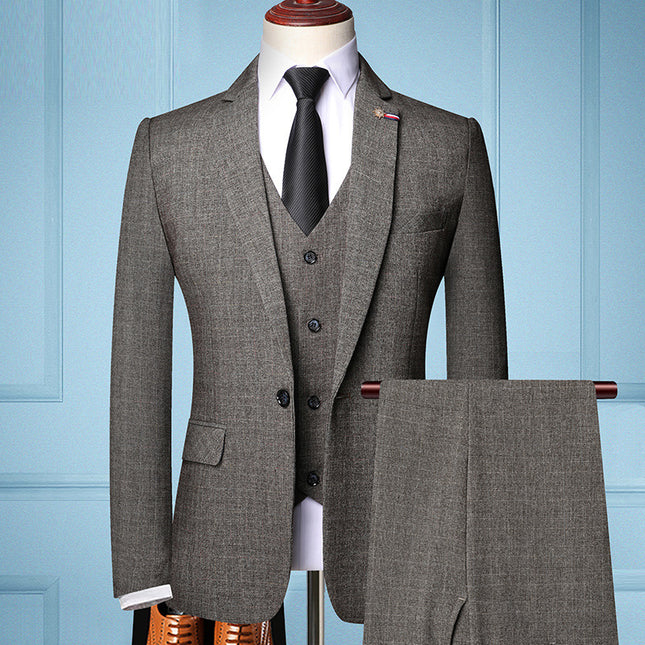 Classic Gray Three-Piece Suit for Timeless Elegance