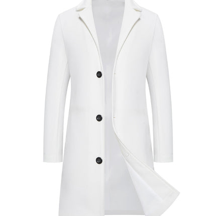 Solid White Color Man Trench