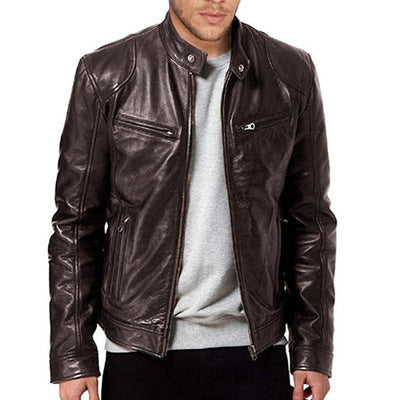 PU Leather Jacket Slim Men Jacket