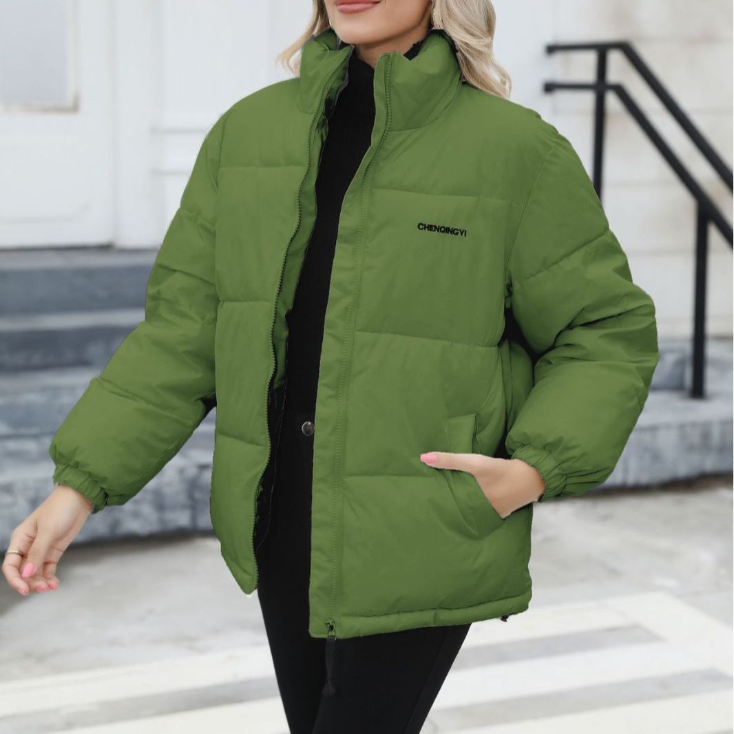 Winter Coat Women Casual Windproof Down Cotton Warm Thickened Jacket Solid Outwear All-match Loose Tops Clothing