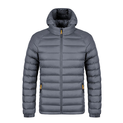 Men's Striped Hooded Warm Cotton-padded Down Jacket