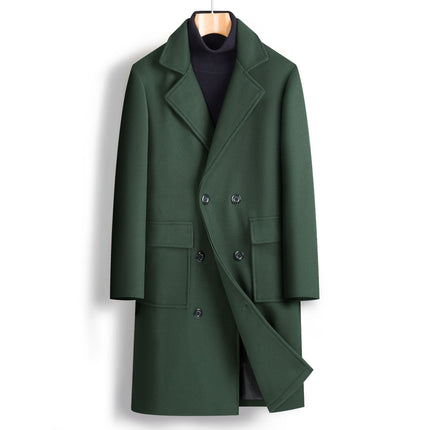 Fall Winter Double Breasted Mid-length Trench