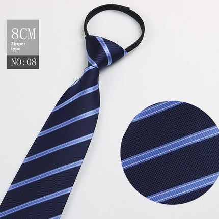 Black Men's Tie Striped Blue Business Tie Lazy Zip Tie In Stock Wholesale Pull Peels