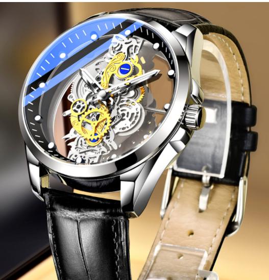 Men Watch Skeleton Automatic Quartz Watch