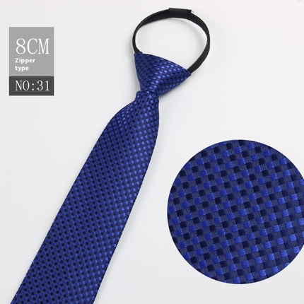 Black Men's Tie Striped Blue Business Tie Lazy Zip Tie In Stock Wholesale Pull Peels