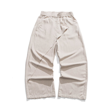 Cotton And Linen Casual  Men's Wide Leg Pants