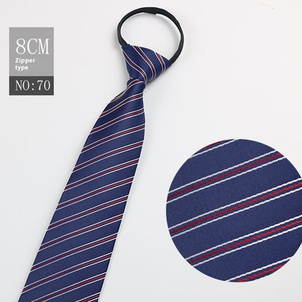 Black Men's Tie Striped Blue Business Tie Lazy Zip Tie In Stock Wholesale Pull Peels