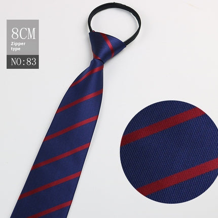 Black Men's Tie Striped Blue Business Tie Lazy Zip Tie In Stock Wholesale Pull Peels