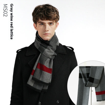 Simple Plaid Warm Keeping Cashmere Scarve