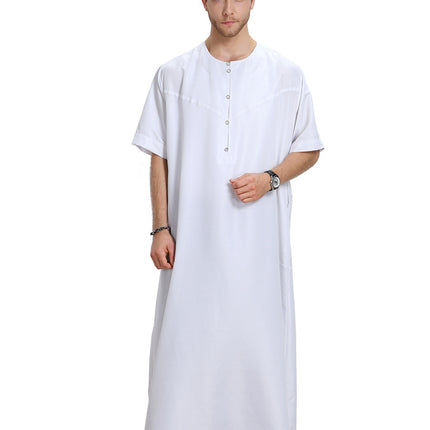 Short Sleeve Solid Men's Robe