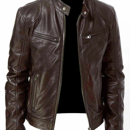 PU Leather Jacket Slim Men Jacket