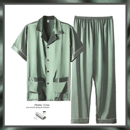 Men's Summer Short Sleeve Homewear Pajama Suit