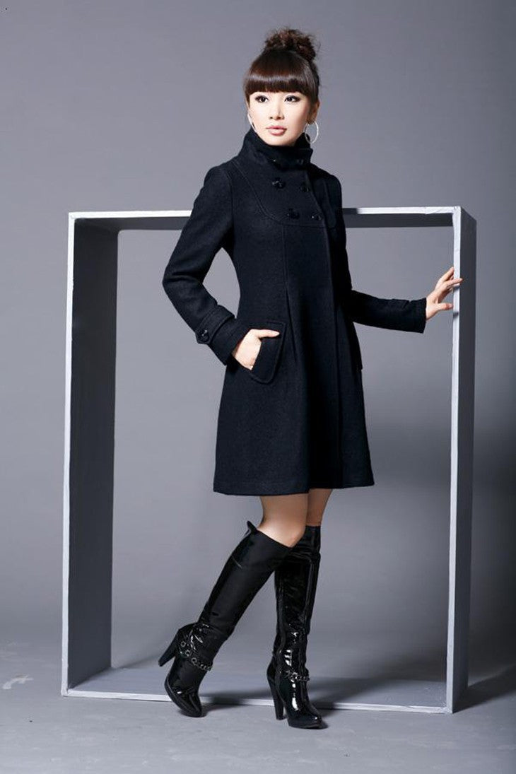 Double-Breasted Cape Trench Coat