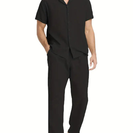 Men's Fashion Casual Short Sleeve Pajama Suit