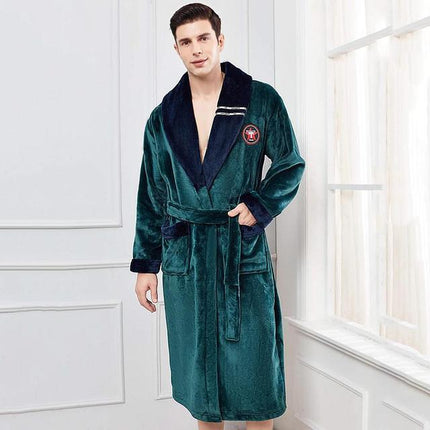 Winter Flannel Lovers Robe Elegant Sleepwear