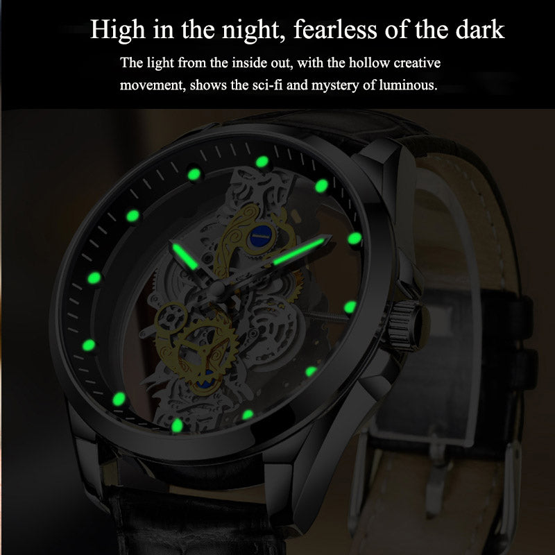 Men Watch Skeleton Automatic Quartz Watch