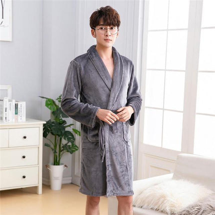 Winter Flannel Lovers Robe Elegant Sleepwear