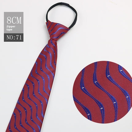 Black Men's Tie Striped Blue Business Tie Lazy Zip Tie In Stock Wholesale Pull Peels