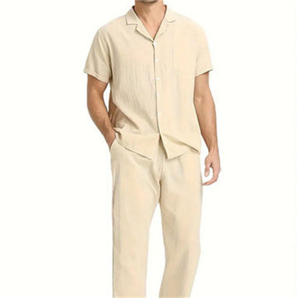 Men's Fashion Casual Short Sleeve Pajama Suit