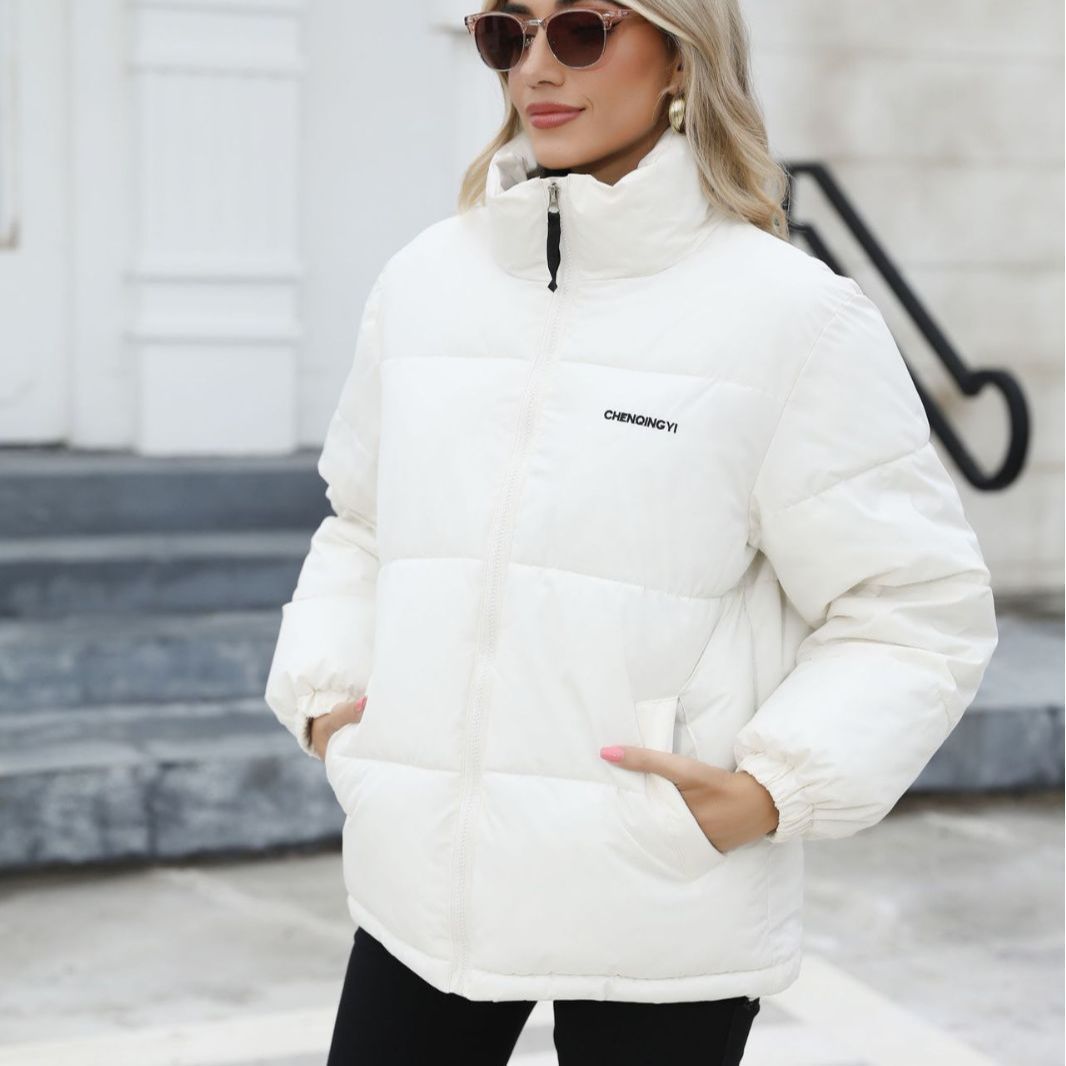 Winter Coat Women Casual Windproof Down Cotton Warm Thickened Jacket Solid Outwear All-match Loose Tops Clothing