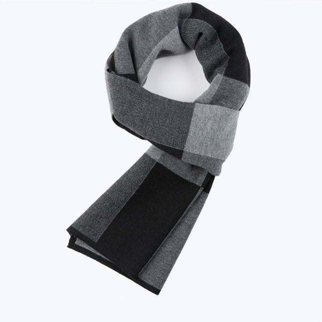 Men's Fashion Casual Plaid Warm Wool Scarve